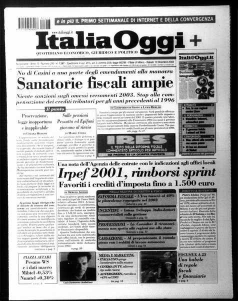 Italia oggi : quotidiano di economia finanza e politica